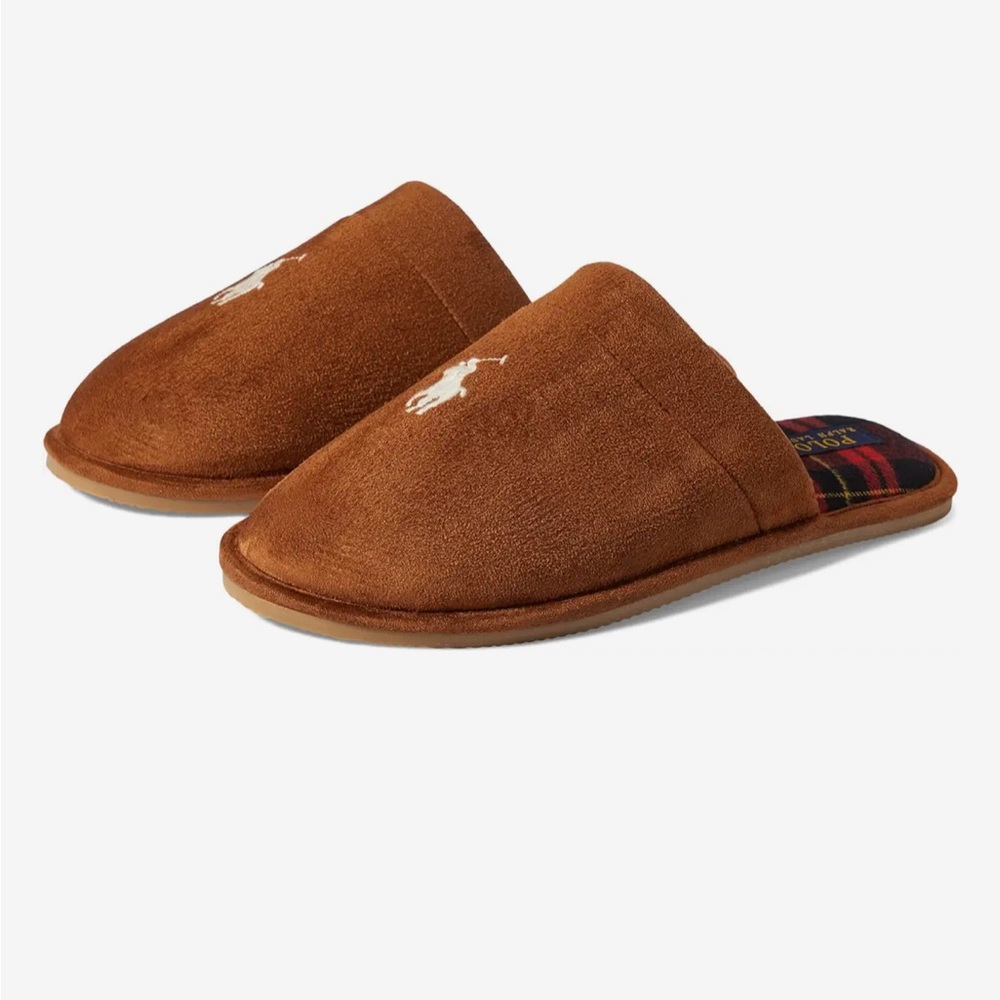 Brown Polo Ralph Lauren Slippers, size 8